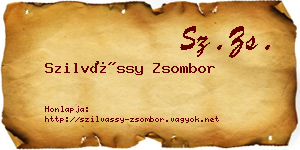 Szilvássy Zsombor névjegykártya