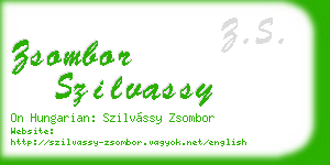 zsombor szilvassy business card