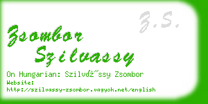 zsombor szilvassy business card